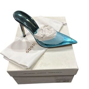 Good American Cinder F*cking-Rella Mule Heel Women's Blue Size 5.5